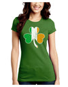 Irish Flag - Shamrock Distressed Juniors Crew Dark T-Shirt by TooLoud-T-Shirts Juniors Tops-TooLoud-Kiwi-Green-Juniors Fitted X-Small-Davson Sales