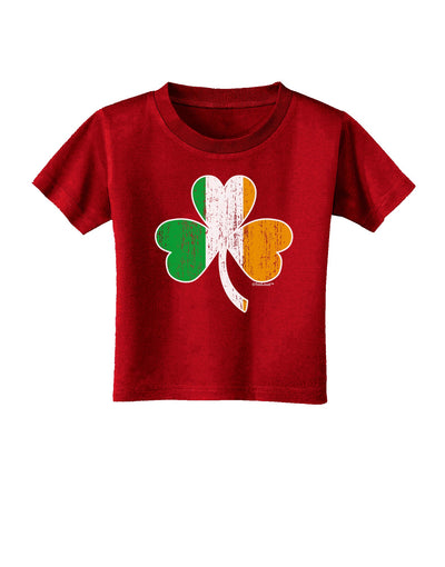 Irish Flag - Shamrock Distressed Toddler T-Shirt Dark by TooLoud-Toddler T-Shirt-TooLoud-Red-2T-Davson Sales