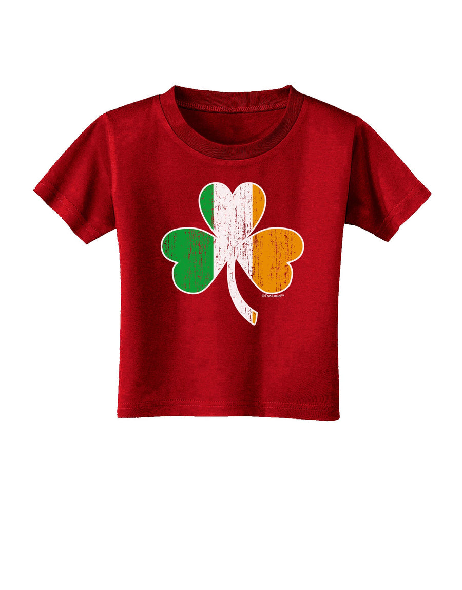 Irish Flag - Shamrock Distressed Toddler T-Shirt Dark by TooLoud-Toddler T-Shirt-TooLoud-Black-2T-Davson Sales