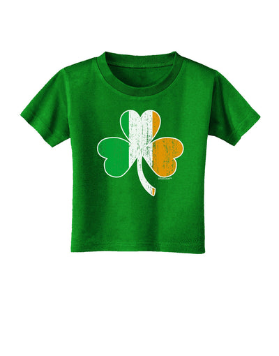 Irish Flag - Shamrock Distressed Toddler T-Shirt Dark by TooLoud-Toddler T-Shirt-TooLoud-Clover-Green-2T-Davson Sales