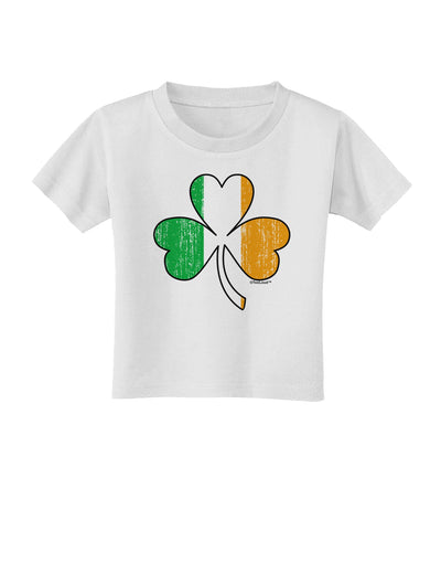 Irish Flag - Shamrock Distressed Toddler T-Shirt by TooLoud-Toddler T-Shirt-TooLoud-White-2T-Davson Sales