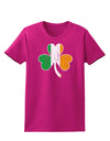 Irish Flag - Shamrock Distressed Womens Dark T-Shirt by TooLoud-Womens T-Shirt-TooLoud-Hot-Pink-Small-Davson Sales