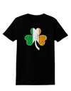 Irish Flag - Shamrock Distressed Womens Dark T-Shirt by TooLoud-Womens T-Shirt-TooLoud-Black-X-Small-Davson Sales