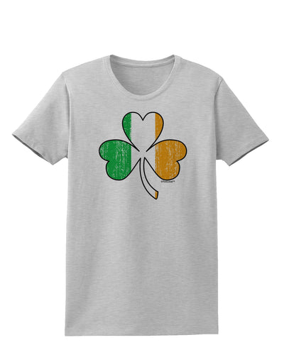 Irish Flag - Shamrock Distressed Womens T-Shirt by TooLoud-Womens T-Shirt-TooLoud-AshGray-X-Small-Davson Sales