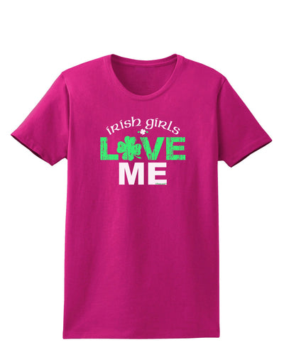 Irish Girls Love Me Womens Dark T-Shirt-TooLoud-Hot-Pink-Small-Davson Sales