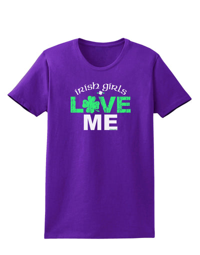 Irish Girls Love Me Womens Dark T-Shirt-TooLoud-Purple-X-Small-Davson Sales