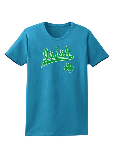 Irish Jersey Womens Dark T-Shirt-TooLoud-Turquoise-X-Small-Davson Sales