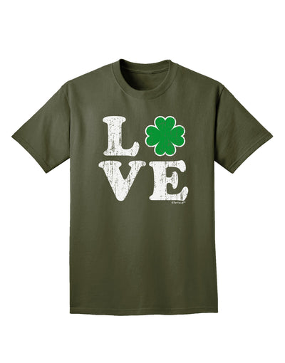 Irish Love - Distressed Adult Dark T-Shirt by TooLoud-Mens T-Shirt-TooLoud-Military-Green-Small-Davson Sales