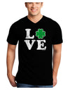 Irish Love - Distressed Adult Dark V-Neck T-Shirt by TooLoud-Mens V-Neck T-Shirt-TooLoud-Black-Small-Davson Sales