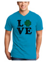 Irish Love - Distressed Adult V-Neck T-shirt by TooLoud-Mens V-Neck T-Shirt-TooLoud-Turquoise-Small-Davson Sales