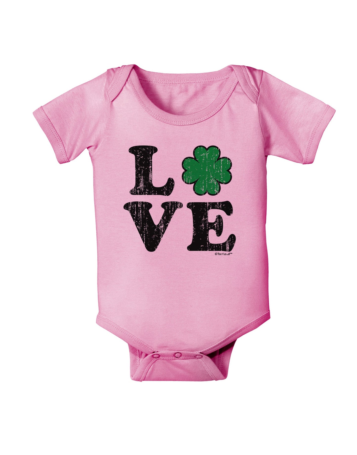 Irish Love - Distressed Baby Romper Bodysuit by TooLoud-Baby Romper-TooLoud-Light-Pink-06-Months-Davson Sales