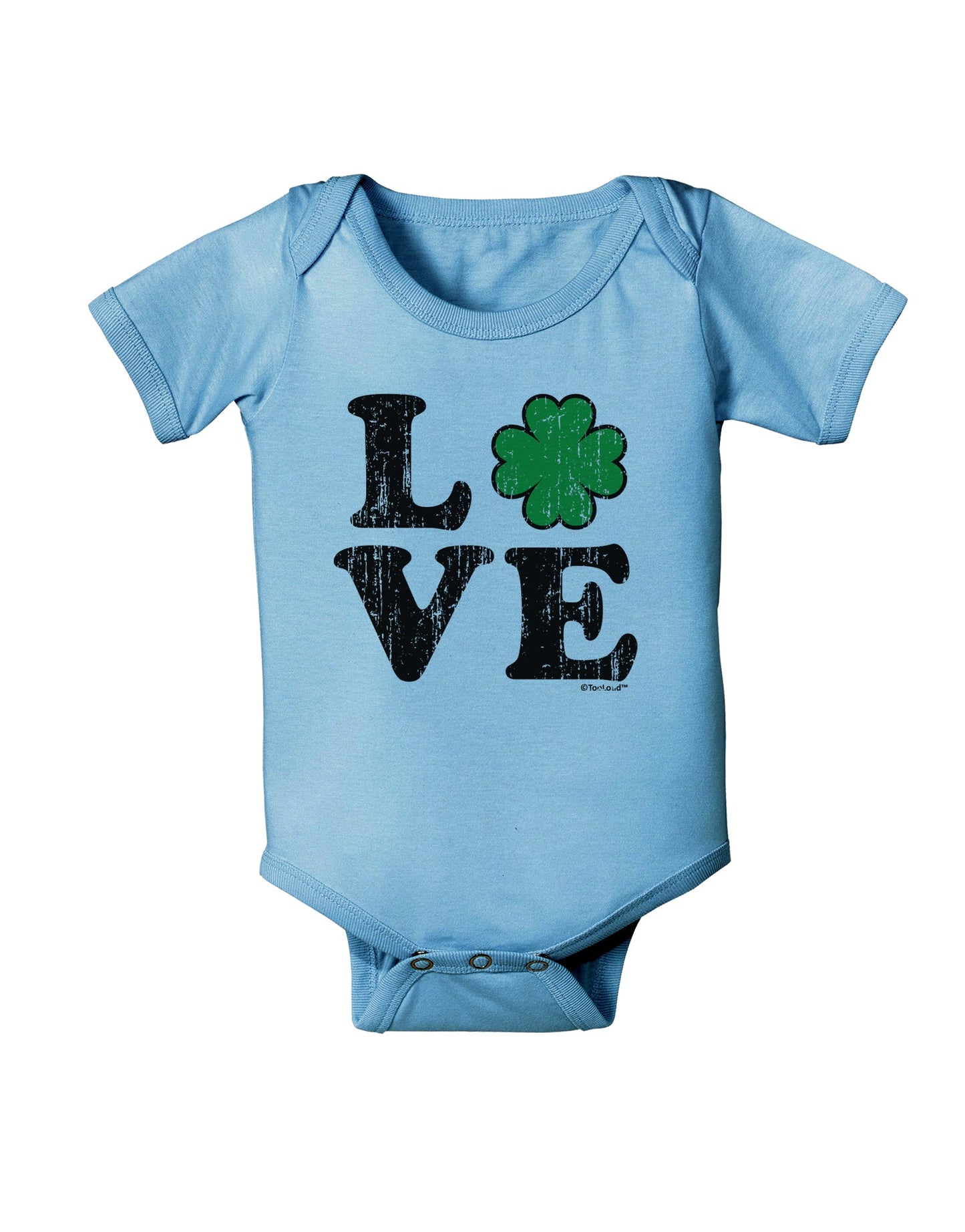 Irish Love - Distressed Baby Romper Bodysuit by TooLoud-Baby Romper-TooLoud-Light-Blue-06-Months-Davson Sales