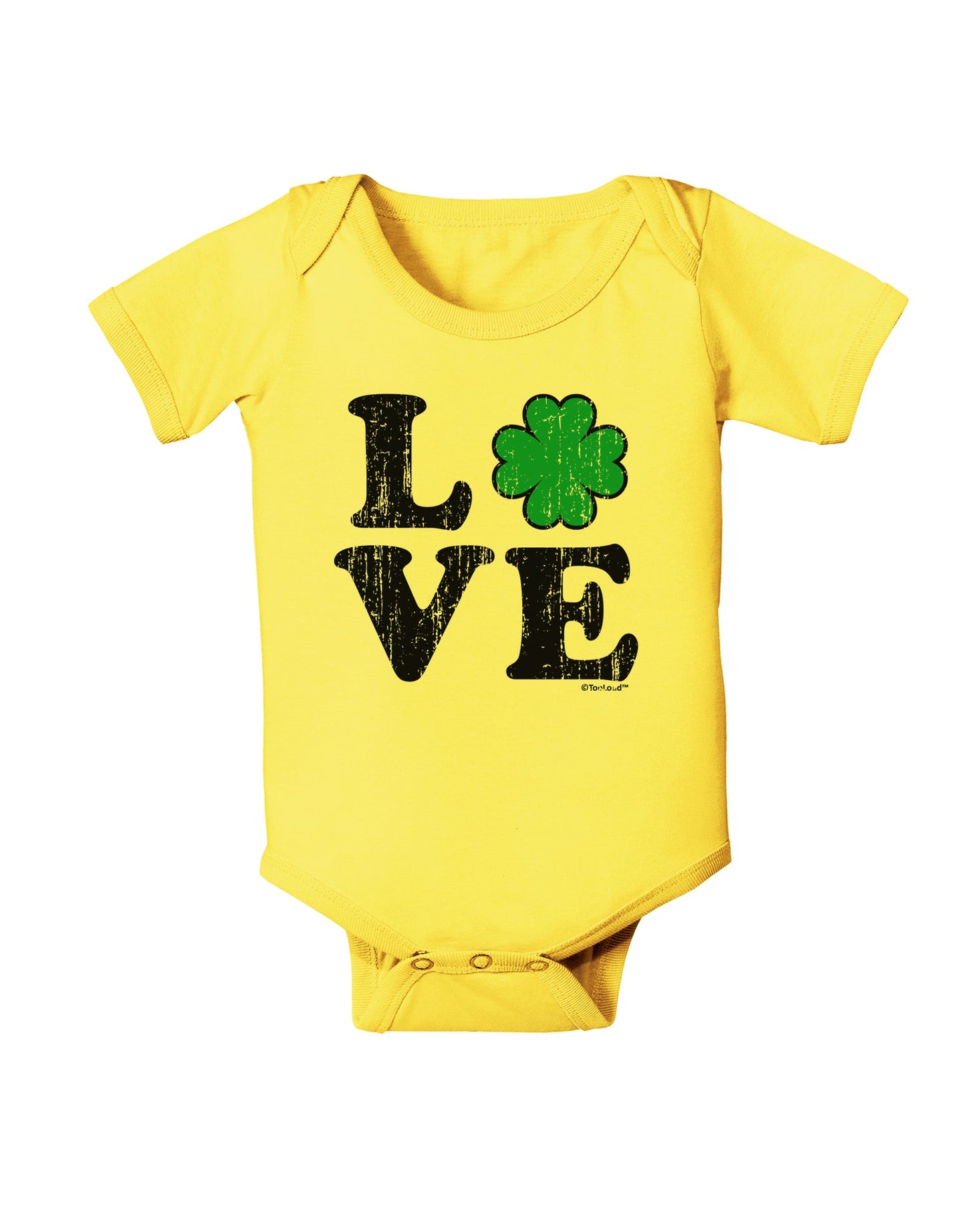 Irish Love - Distressed Baby Romper Bodysuit by TooLoud-Baby Romper-TooLoud-Yellow-06-Months-Davson Sales