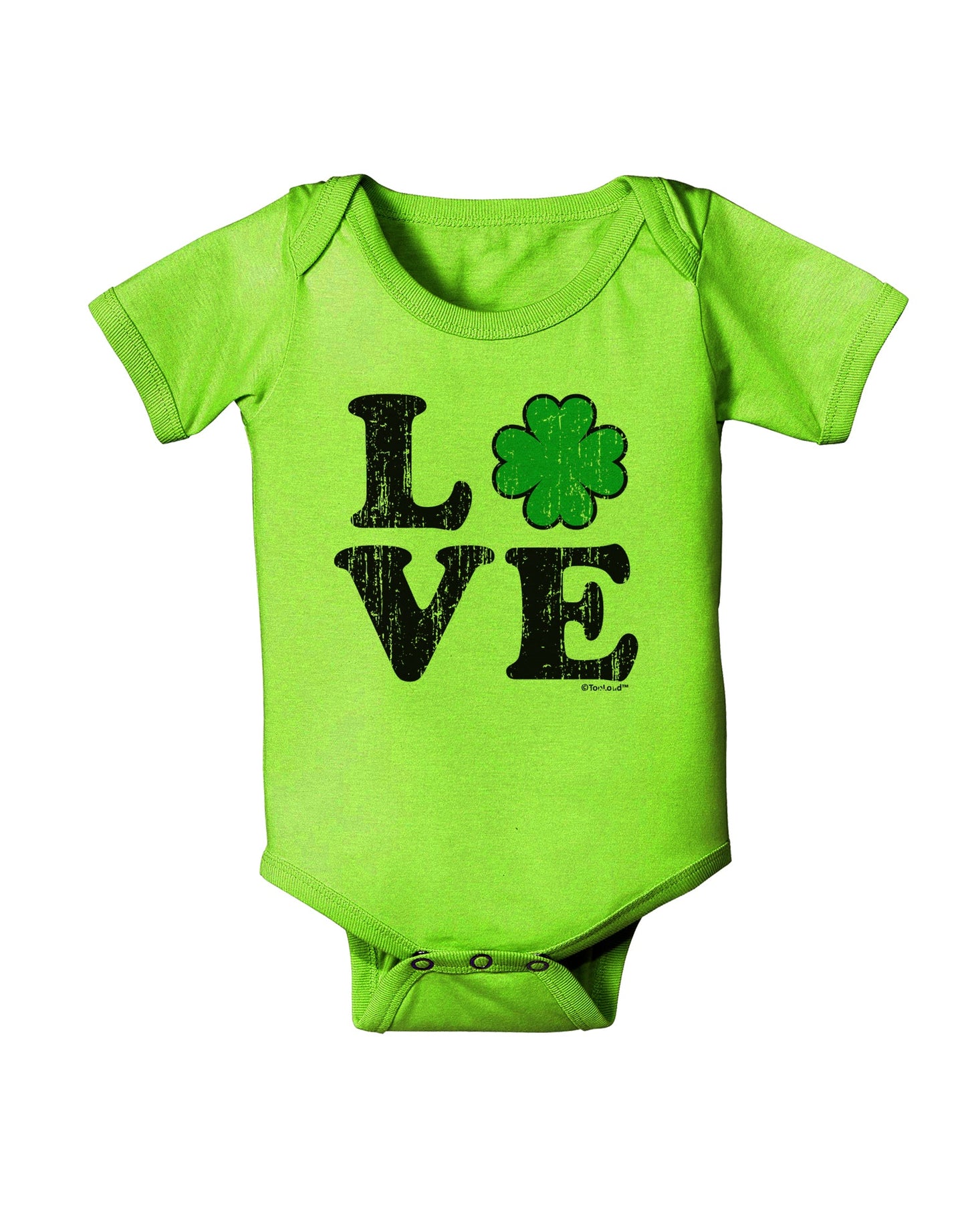 Irish Love - Distressed Baby Romper Bodysuit by TooLoud-Baby Romper-TooLoud-Lime-Green-06-Months-Davson Sales