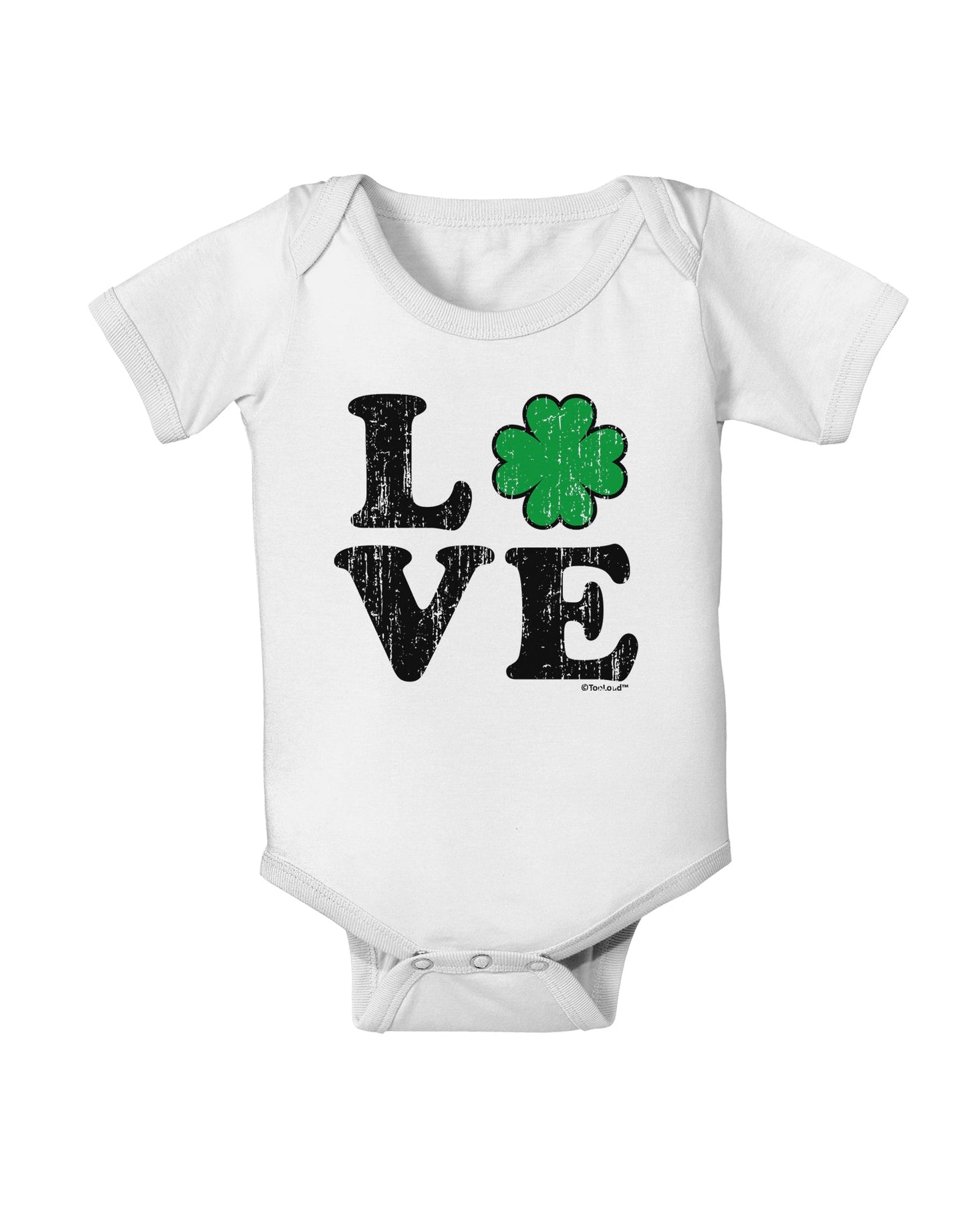 Irish Love - Distressed Baby Romper Bodysuit by TooLoud-Baby Romper-TooLoud-White-06-Months-Davson Sales