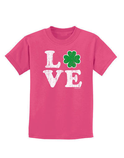 Irish Love - Distressed Childrens Dark T-Shirt by TooLoud-Childrens T-Shirt-TooLoud-Sangria-X-Small-Davson Sales