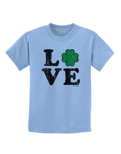 Irish Love - Distressed Childrens T-Shirt by TooLoud-Childrens T-Shirt-TooLoud-Light-Blue-X-Small-Davson Sales