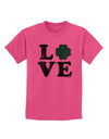 Irish Love - Distressed Childrens T-Shirt by TooLoud-Childrens T-Shirt-TooLoud-Sangria-X-Small-Davson Sales