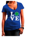 Irish Love - Distressed Juniors V-Neck Dark T-Shirt by TooLoud-Womens V-Neck T-Shirts-TooLoud-Royal-Blue-Juniors Fitted Small-Davson Sales