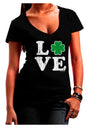 Irish Love - Distressed Juniors V-Neck Dark T-Shirt by TooLoud-Womens V-Neck T-Shirts-TooLoud-Black-Juniors Fitted Small-Davson Sales