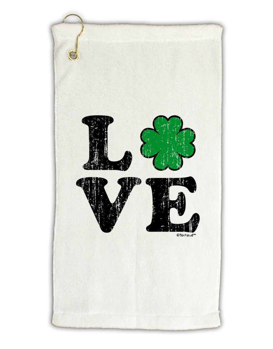 Irish Love - Distressed Micro Terry Gromet Golf Towel 16 x 25 inch by TooLoud-Golf Towel-TooLoud-White-Davson Sales