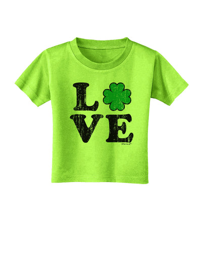 Irish Love - Distressed Toddler T-Shirt by TooLoud-Toddler T-Shirt-TooLoud-Lime-Green-2T-Davson Sales