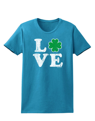 Irish Love - Distressed Womens Dark T-Shirt by TooLoud-TooLoud-Turquoise-X-Small-Davson Sales