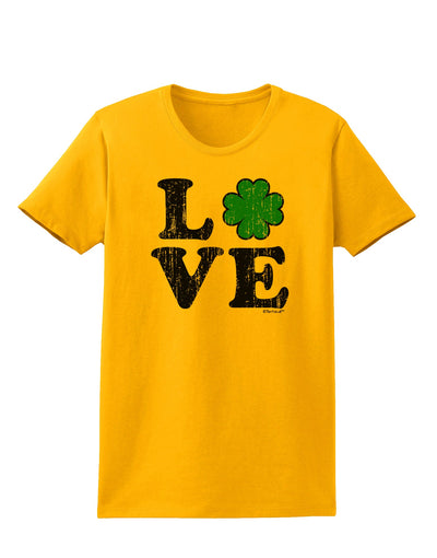 Irish Love - Distressed Womens T-Shirt by TooLoud-Womens T-Shirt-TooLoud-Gold-X-Small-Davson Sales