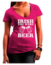 Irish You Were Beer Juniors V-Neck Dark T-Shirt by TooLoud-Womens V-Neck T-Shirts-TooLoud-Hot-Pink-Juniors Fitted Small-Davson Sales