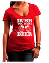 Irish You Were Beer Juniors V-Neck Dark T-Shirt by TooLoud-Womens V-Neck T-Shirts-TooLoud-Red-Juniors Fitted Small-Davson Sales