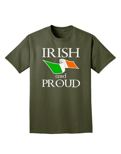 Irish and Proud Adult Dark T-Shirt-Mens T-Shirt-TooLoud-Military-Green-Small-Davson Sales