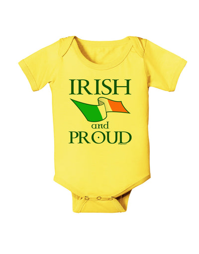 Irish and Proud Baby Romper Bodysuit-Baby Romper-TooLoud-Yellow-06-Months-Davson Sales