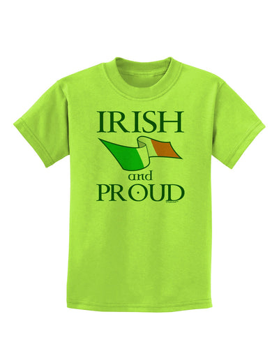 Irish and Proud Childrens T-Shirt-Childrens T-Shirt-TooLoud-Lime-Green-X-Small-Davson Sales