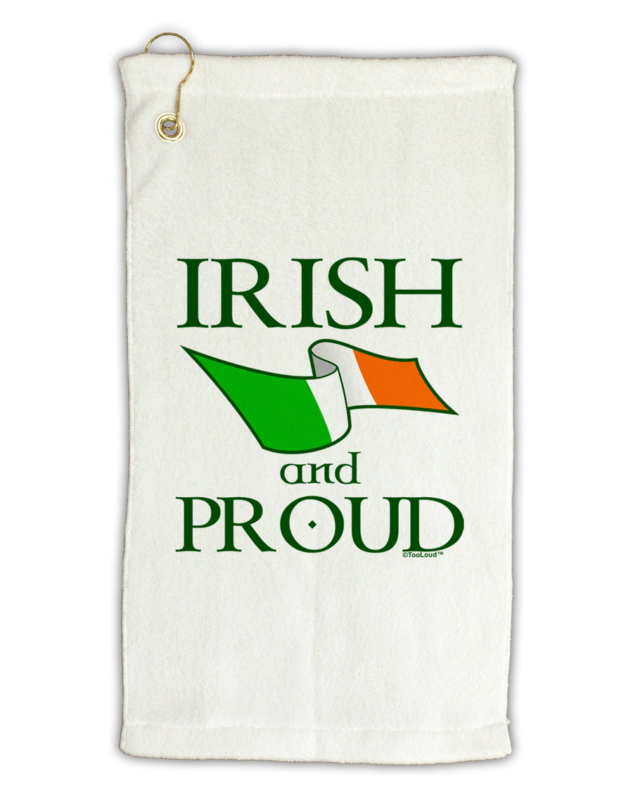 Irish and Proud Micro Terry Gromet Golf Towel 16 x 25 inch-Golf Towel-TooLoud-White-Davson Sales