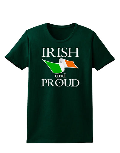 Irish and Proud Womens Dark T-Shirt-TooLoud-Forest-Green-Small-Davson Sales