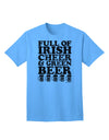 Irish-themed Adult T-Shirt with Vibrant Cheer and Green Beer by TooLoud-Mens T-shirts-TooLoud-Aquatic-Blue-Small-Davson Sales