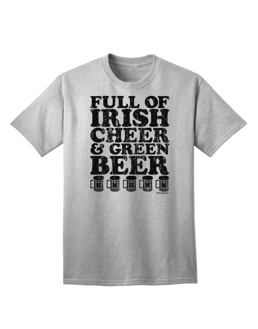 Irish-themed Adult T-Shirt with Vibrant Cheer and Green Beer by TooLoud-Mens T-shirts-TooLoud-White-Small-Davson Sales