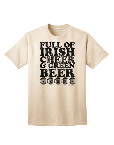 Irish-themed Adult T-Shirt with Vibrant Cheer and Green Beer by TooLoud-Mens T-shirts-TooLoud-Natural-Small-Davson Sales