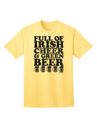 Irish-themed Adult T-Shirt with Vibrant Cheer and Green Beer by TooLoud-Mens T-shirts-TooLoud-Yellow-Small-Davson Sales