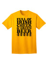 Irish-themed Adult T-Shirt with Vibrant Cheer and Green Beer by TooLoud-Mens T-shirts-TooLoud-Gold-Small-Davson Sales