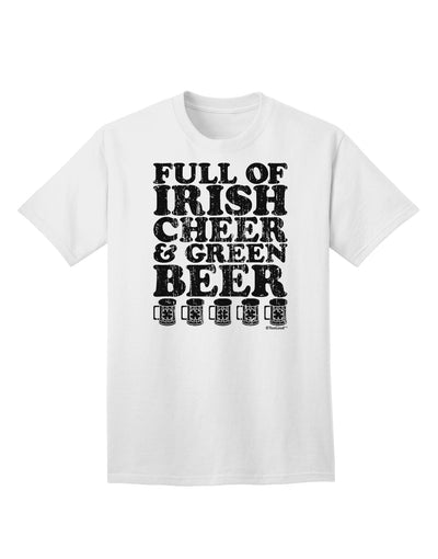 Irish-themed Adult T-Shirt with Vibrant Cheer and Green Beer by TooLoud-Mens T-shirts-TooLoud-White-Small-Davson Sales