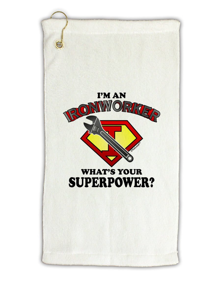 Ironworker - Superpower Micro Terry Gromet Golf Towel 16 x 25 inch-Golf Towel-TooLoud-White-Davson Sales