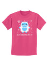 Is It Christmas Yet - Yeti Abominable Snowman Childrens Dark T-Shirt-Childrens T-Shirt-TooLoud-Sangria-X-Small-Davson Sales