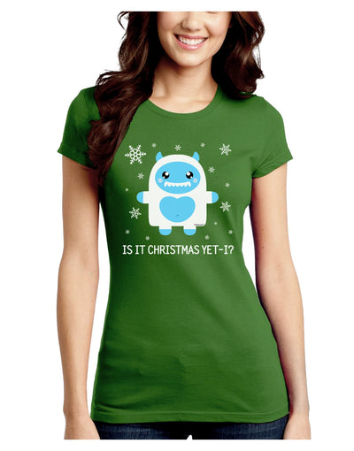 Is It Christmas Yet - Yeti Abominable Snowman Juniors Crew Dark T-Shirt-T-Shirts Juniors Tops-TooLoud-Kiwi-Green-Juniors Fitted Small-Davson Sales