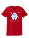 Is It Christmas Yet - Yeti Abominable Snowman Womens Dark T-Shirt-TooLoud-Red-X-Small-Davson Sales
