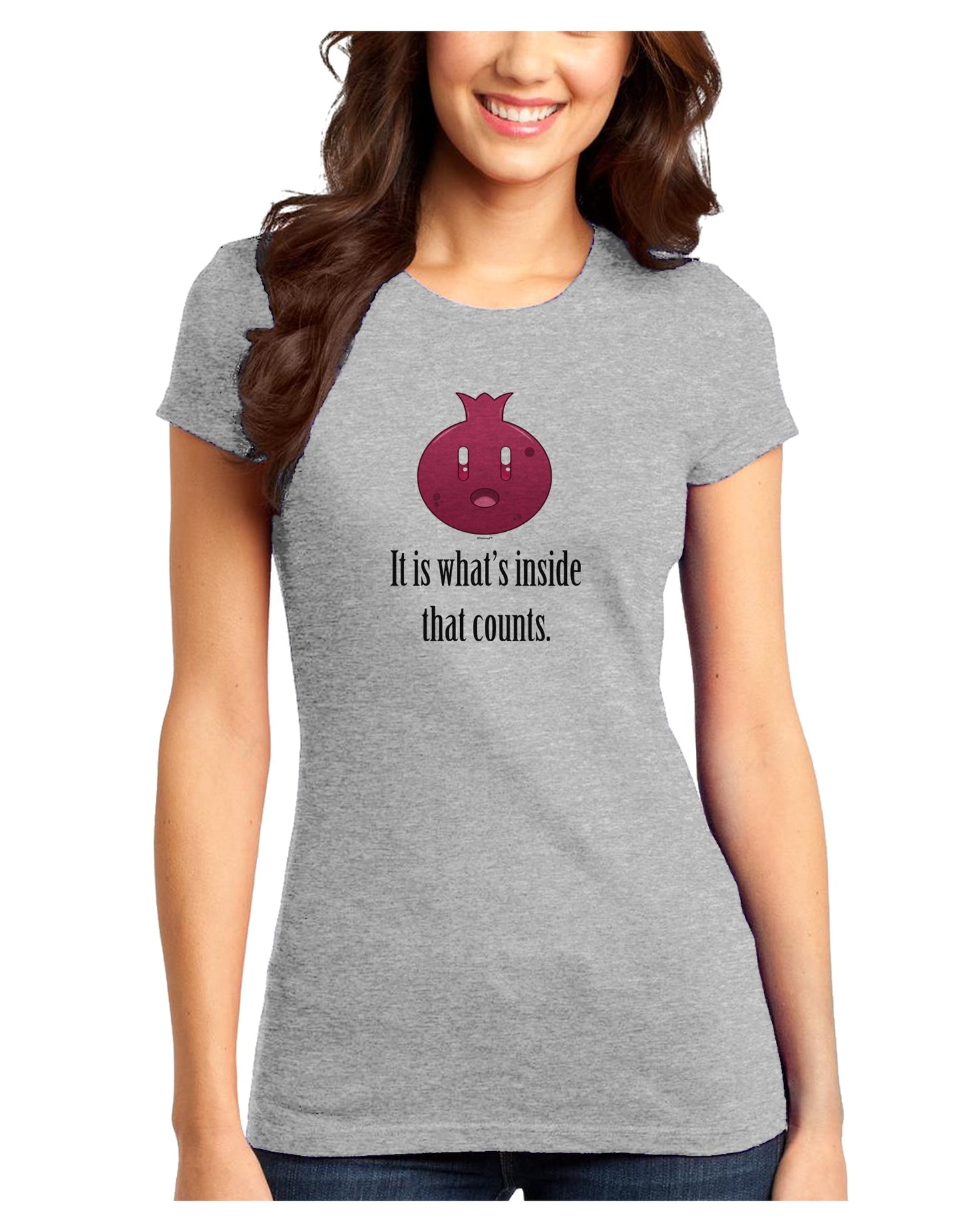 It is Whats Inside That Counts Juniors T-Shirt-Womens Juniors T-Shirt-TooLoud-Ash-Gray-Juniors Fitted XS-Davson Sales