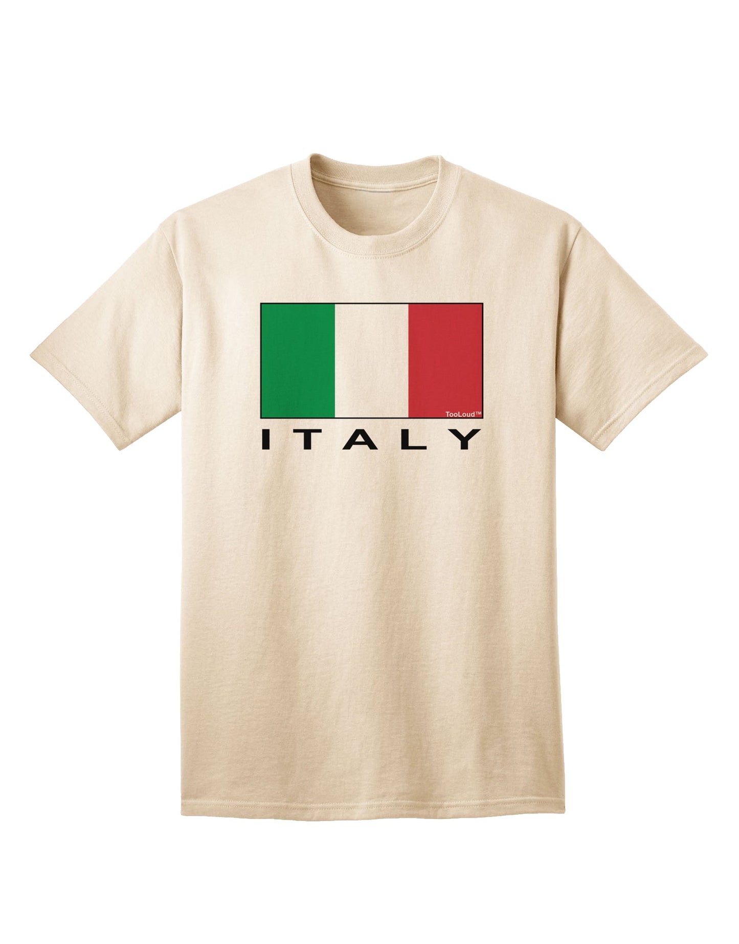 Italian Flag Adult T-Shirt with Italy Text by TooLoud-Mens T-shirts-TooLoud-Natural-Small-Davson Sales