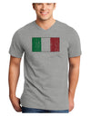 Italian Flag - Distressed Adult V-Neck T-shirt by TooLoud-Mens V-Neck T-Shirt-TooLoud-HeatherGray-Small-Davson Sales