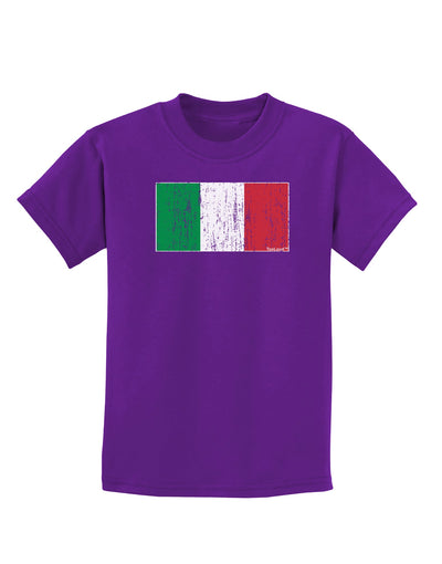 Italian Flag - Distressed Childrens Dark T-Shirt by TooLoud-Childrens T-Shirt-TooLoud-Purple-X-Small-Davson Sales