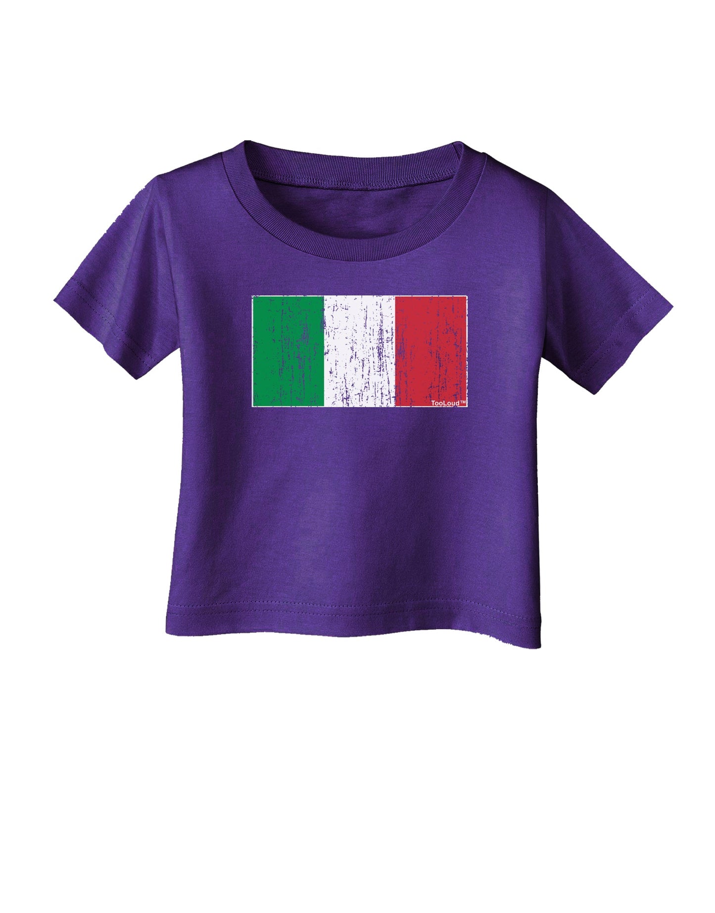 Italian Flag - Distressed Infant T-Shirt Dark by TooLoud-Infant T-Shirt-TooLoud-Purple-06-Months-Davson Sales